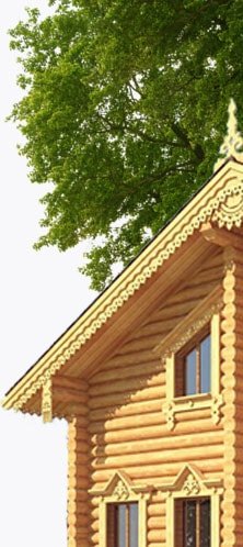 Laning page — Wooden houses building (Beams)